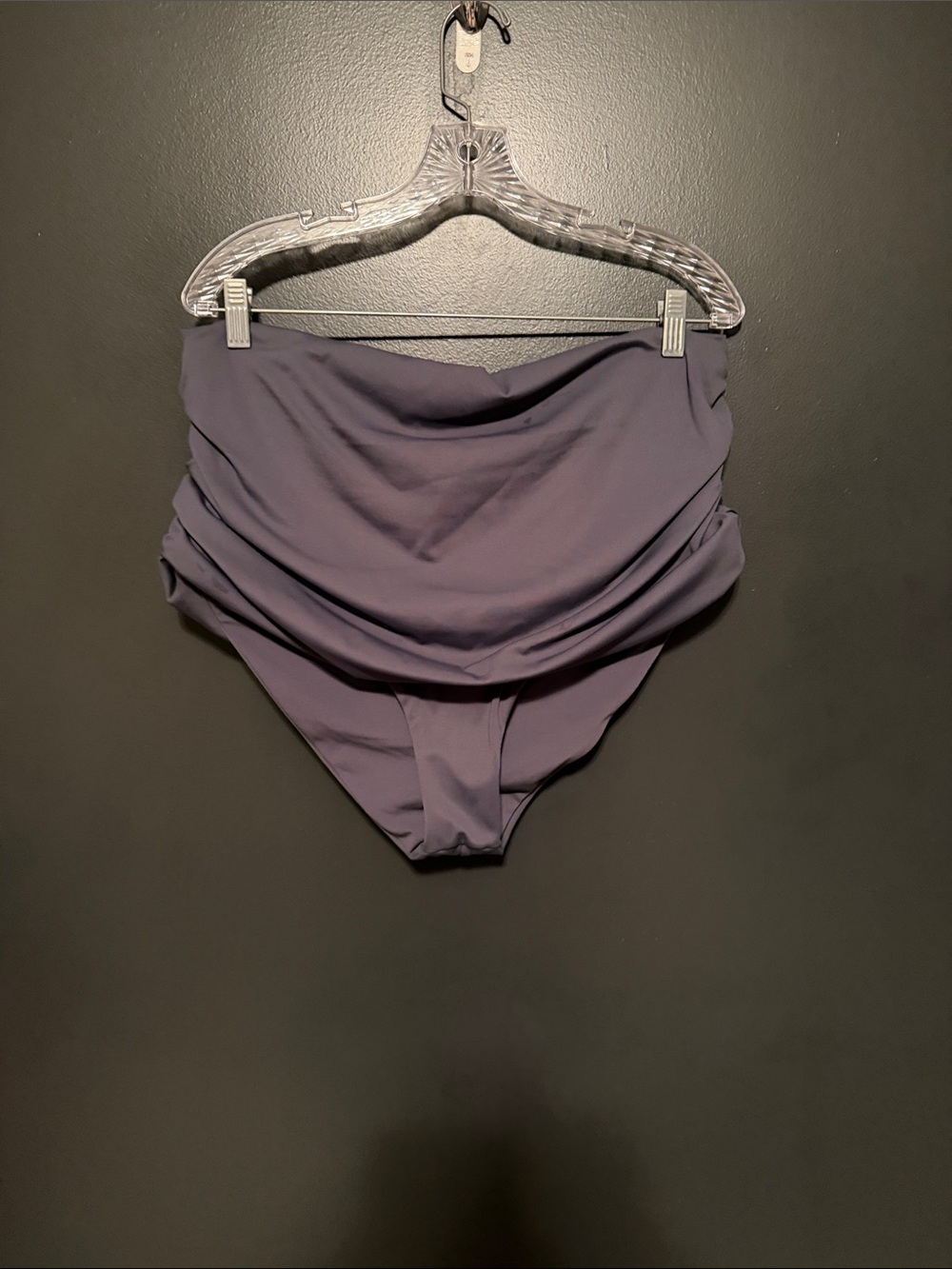 SKIMS High-Waist Draped Shorts — Slate Purple